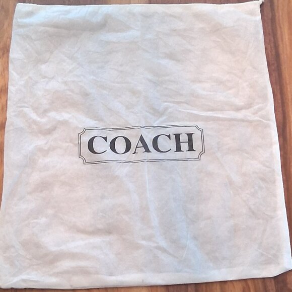 Coach Brand White Cloth Drawstring Dust Bag For Coach Purses/Clutches/Bags - Picture 1 of 2